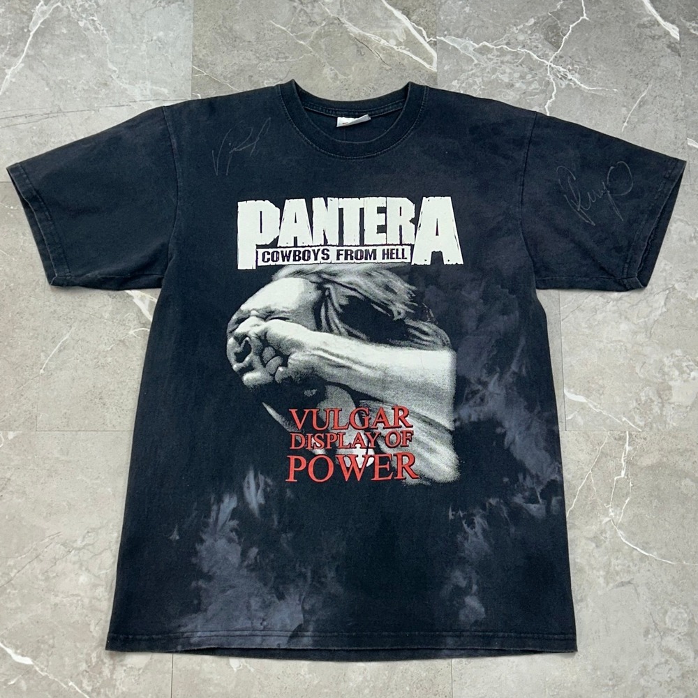 Signed Vintage Pantera Graphic Tour Tee Mens Medium Distressed Cowboys From Hell